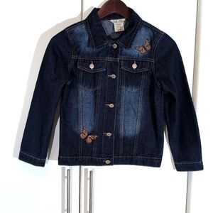 Soho Blue Kids Size Medium 10/12 Blue Denim Western Jean Jacket Full Button Down